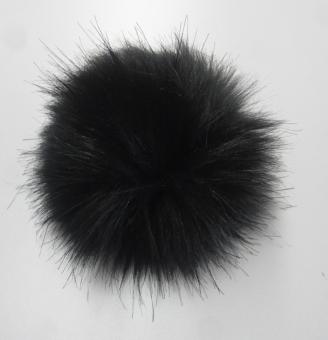 Fell Pompon XXXL mit Druckknopf black