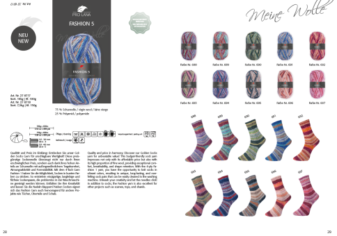 Pro Lana Golden Socks - Fashion 5 - 6fach 