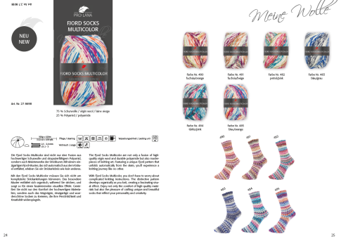 Pro Lana Fjord Socks Multicolor - 4fach 